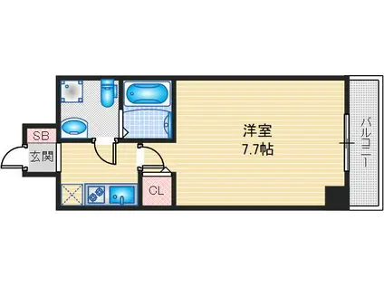 セレニテ千里丘(1K/4階)の間取り写真