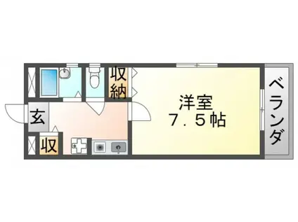 エステートピア千里山(1K/3階)の間取り写真