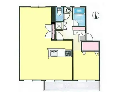 麻生台団地9号棟308(1LDK/3階)の間取り写真