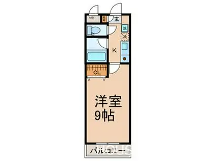 A・CITY美園(1K/4階)の間取り写真