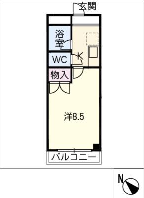コーポノリクラA棟(1K/1階)の間取り写真