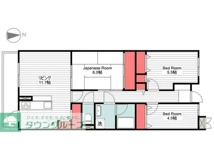 セレソ千歳船橋(3LDK/3階)の間取り写真