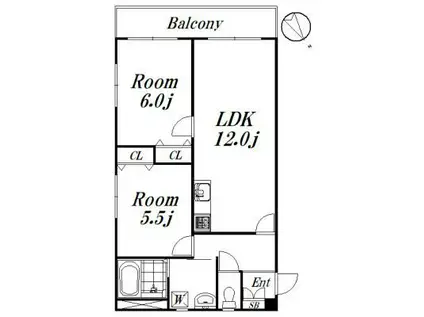 メゾンヴェルデ(2LDK/2階)の間取り写真