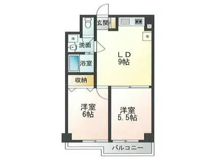 セイコーガーデン大塚(2LDK/12階)の間取り写真