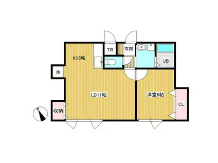 NEOーSY(1LDK/2階)の間取り写真