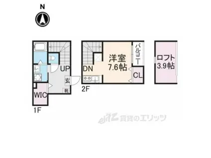 ハーモニーテラス音羽中芝町(1DK/1階)の間取り写真