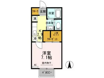 マーベラスセリース(1K/1階)の間取り写真