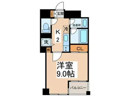 パークアクシス新御徒町(1K/8階)の間取り写真