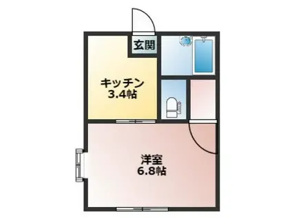 コーポシングル(1K/1階)の間取り写真