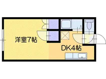コーポ三信(1DK/2階)の間取り写真