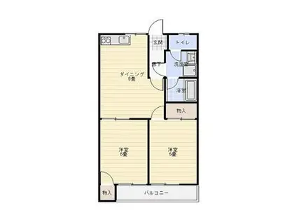 オーク行橋 C棟(2DK/1階)の間取り写真