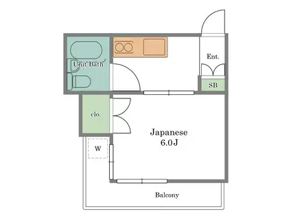 メゾンドールFT(1K/2階)の間取り写真