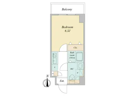 ドゥーエ蕨(1K/2階)の間取り写真