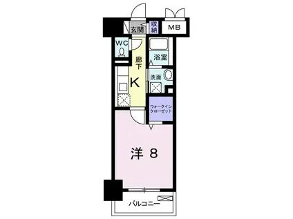 メゾン・ラフレシール(1K/6階)の間取り写真