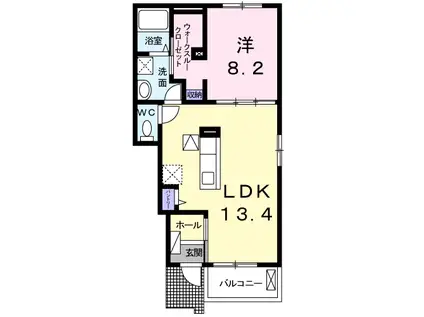 ネオ・ファミール(1LDK/1階)の間取り写真