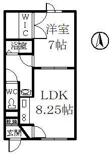 LE MALE(1LDK/1階)の間取り写真