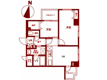 メゾン・ド・アストII(2DK/4階)の間取り写真