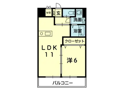LIBERTY HOUSE III(1LDK/6階)の間取り写真