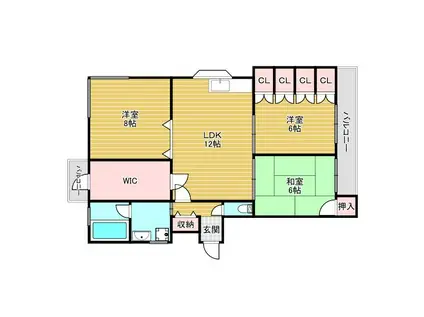 サンシャイン茨木パートII(3LDK/2階)の間取り写真