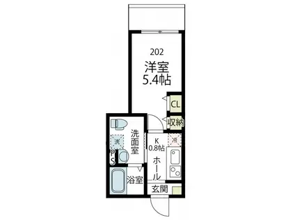 ゼッチマンション2(1K/2階)の間取り写真