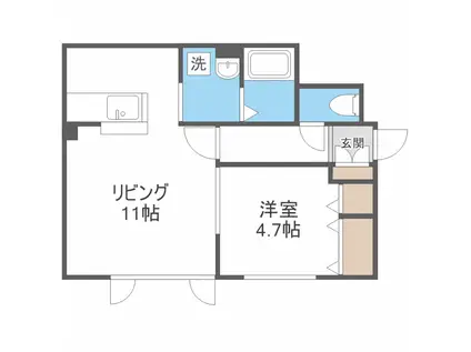 HIGHSTAGE学園前(1LDK/2階)の間取り写真