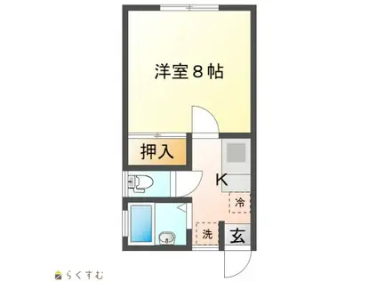 コーポすずき(1K/2階)の間取り写真