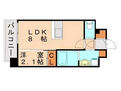 MODERN PALAZZO 箱崎駅前(1LDK/8階)の間取り写真