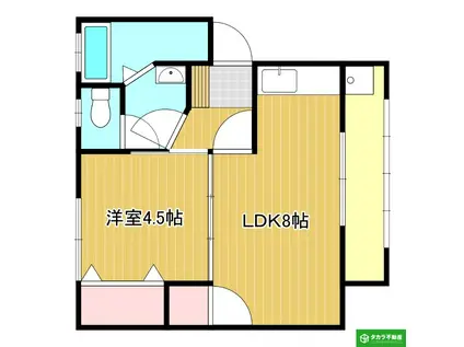 サングレイスII(1LDK/3階)の間取り写真