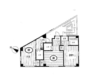 エフオットワン(ワンルーム/2階)の間取り写真
