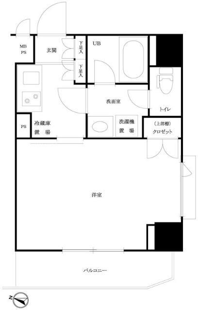 ルーブル市ヶ谷(1K/4階)の間取り写真