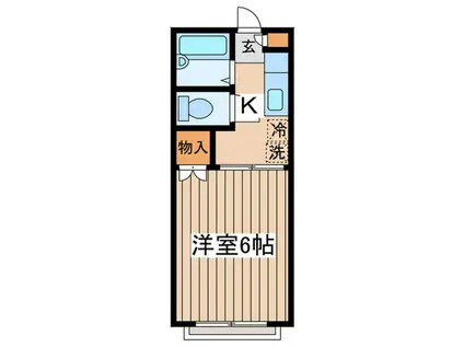 サンマリノ(1K/1階)の間取り写真