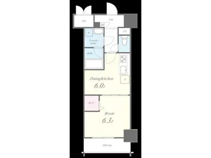 メイボーテセラ(1DK/8階)の間取り写真