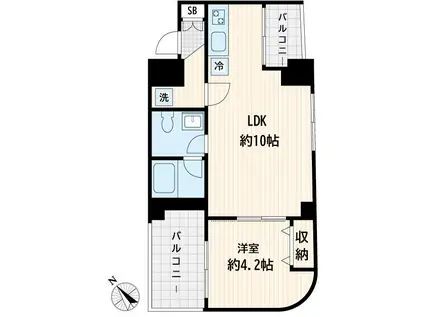 GRANDUO小石川(1LDK/7階)の間取り写真