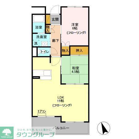 リヴィエールⅠ(2LDK/2階)の間取り写真