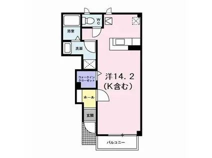 メゾン・コモド B(ワンルーム/1階)の間取り写真