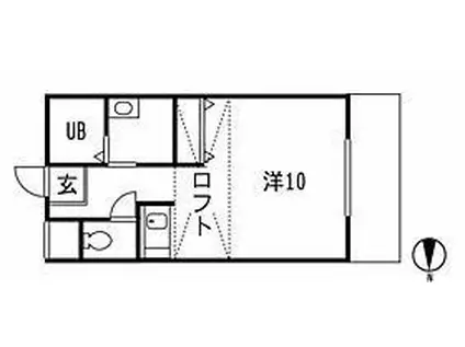 第2ガーネットハウス B(ワンルーム/2階)の間取り写真