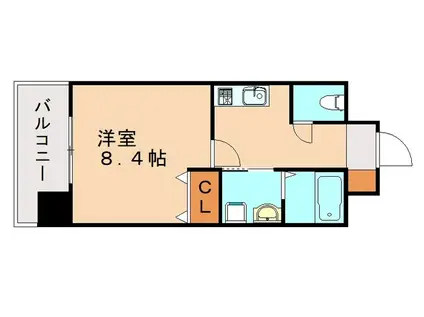 ブルースクエア響IV(1K/10階)の間取り写真