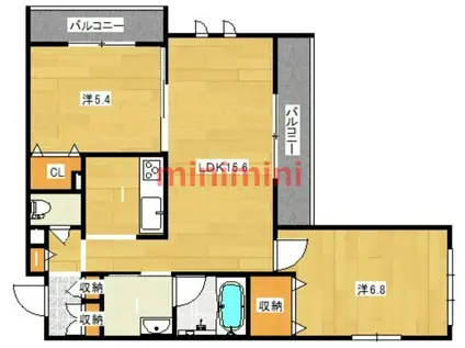 クレールコート(2LDK/3階)の間取り写真