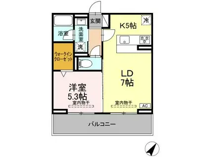 セレーナ東静岡(1LDK/3階)の間取り写真