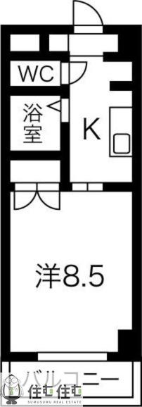 すまいるKATO(1K/2階)の間取り写真