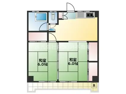 かめやビル(2DK/4階)の間取り写真