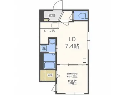 ラグジースペース(1LDK/4階)の間取り写真