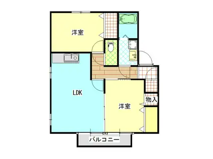 アドラブールフカヤツ(2LDK/2階)の間取り写真