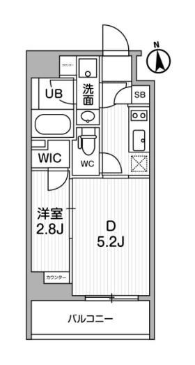 ALTERNA東池袋(2K/6階)の間取り写真