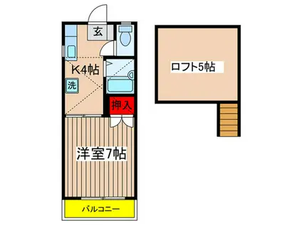 モンシャト-生田2(1K/2階)の間取り写真