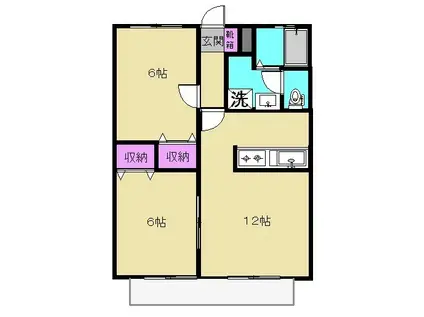 サン・グラート(2LDK/2階)の間取り写真