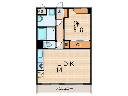 HEALCOTE苦楽園(1LDK/3階)の間取り写真
