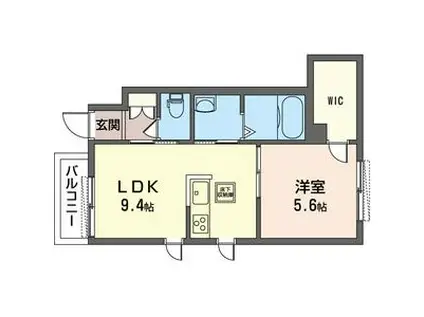 シャーメゾン上馬 1ST(1LDK/1階)の間取り写真