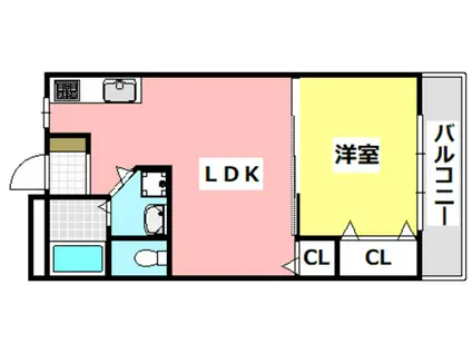 ヴィラ春日(1LDK/6階)の間取り写真