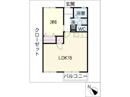プロシードS III(1LDK/1階)の間取り写真